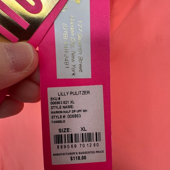 Lilly pulitzer marion half zip upf 50+ tangelo sz xl - Picture 2 of 2